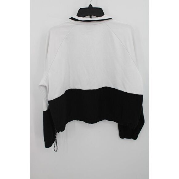 adidas women's white and black crop jacket size L - Picture 6 of 9
